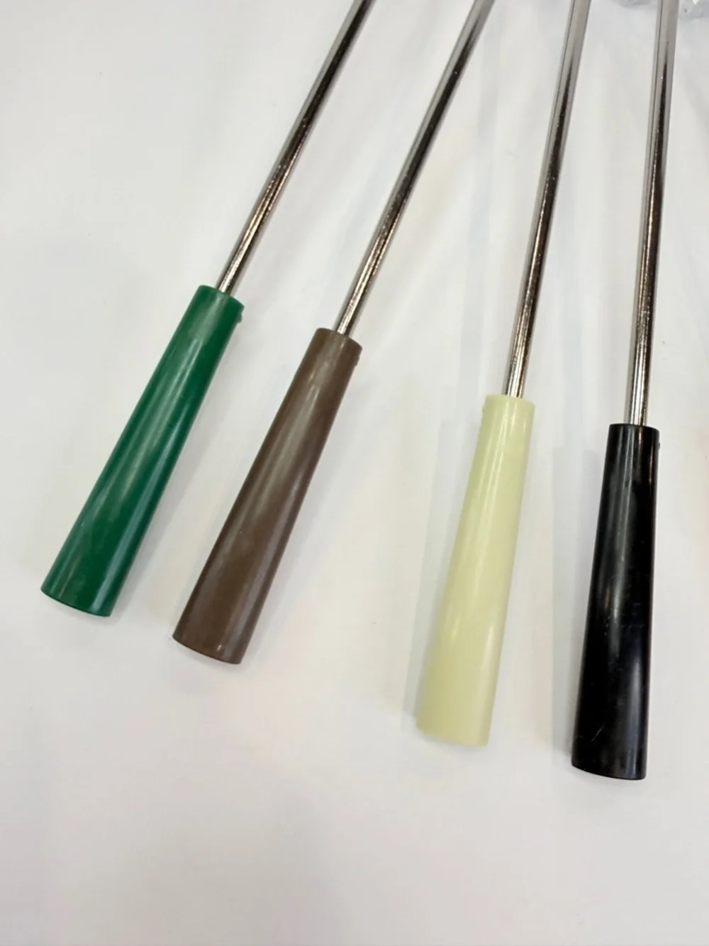 10 inch “Vintage Fondue Fork Set 6 Color Handle Retro 70s Appetizer Picks”